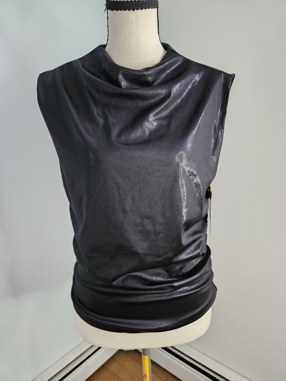 Sleeveless Cowl Neck Top - Black